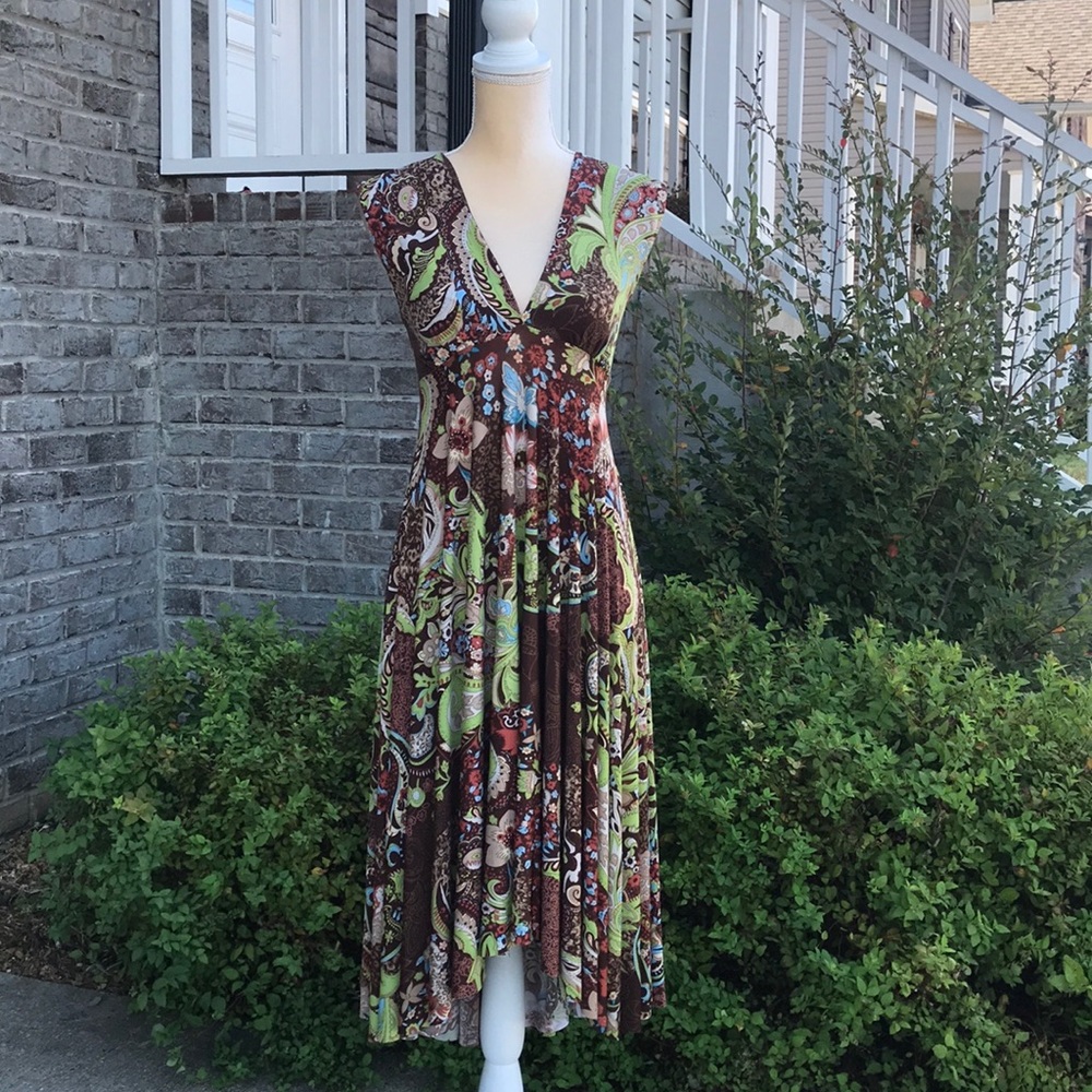 London-Eyes Green and Brown Dress